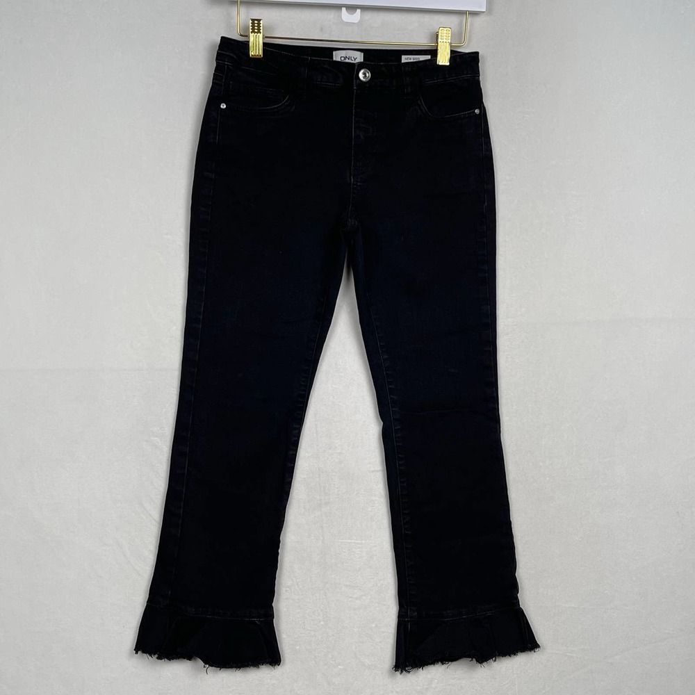 Only New‎ Sissy Regular Raw Ruffle Hem Black Women's Size 27